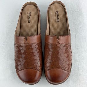 SOFTWALK Brown Leather Mules Size 8.5M